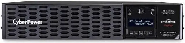 Alt view image 10 of 20 - CyberPower PR1500RTXL2UCN - UPS - 2U - line-interactive - 100/110/120/125 VAC - 1500Watt - 1500VA - USB, Serial, SNMP, Relay, Cloud, EPO - 8 NEMA 5-15R - Black