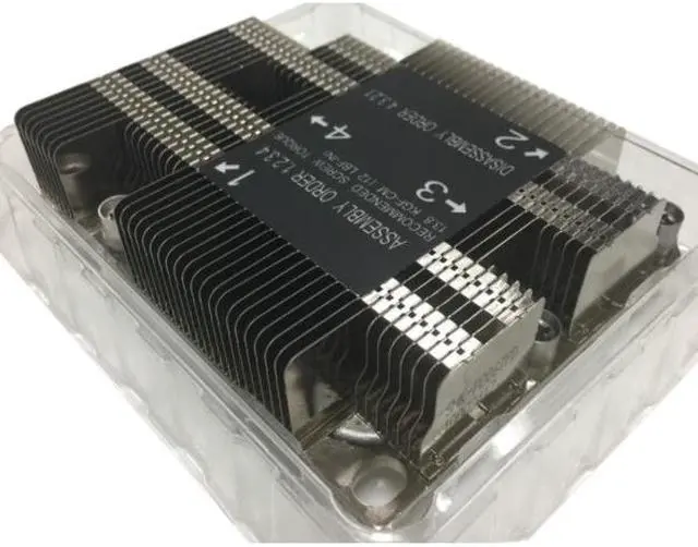 Alt view image 4 of 6 - Supermicro Fan SNK-P0067PD 1U Passive CPU Heat Sink Socket LGA3647-0 Brown Box