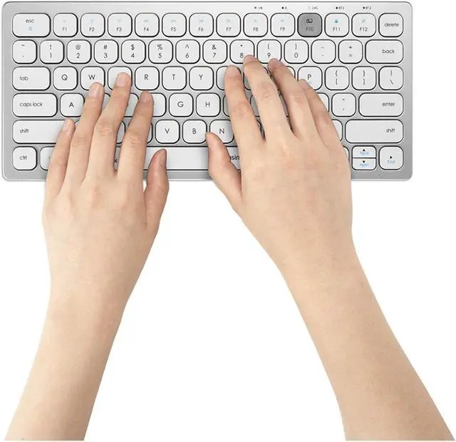 Alt view image 3 of 20 - Kensington K75504US Silver 2.4 GHz + Bluetooth Compact Keyboard