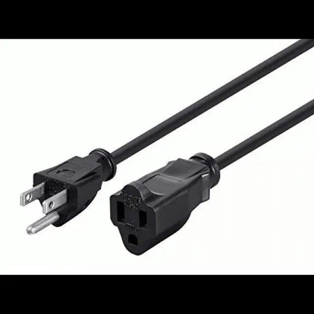Alt view image 9 of 16 - Monoprice 3-Prong  Extension Cord - 6 Feet - Black | NEMA 5-15P to NEMA 5-15R, 16AWG, 13A