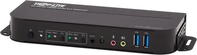 Alt view image 3 of 19 - TRIPP LITE B005-HUA2-K 2-Port HDMI/USB KVM Switch - 4K 60 Hz, HDR, HDCP 2.2, IR, USB Sharing, USB 3.0 Cables