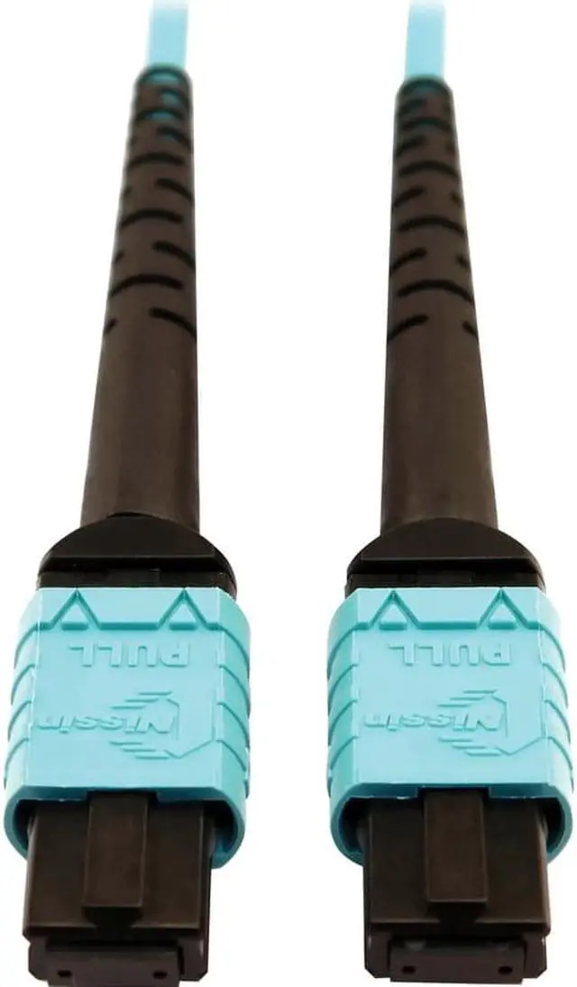Alt view image 2 of 14 - Tripp Lite 10m 400G Multimode 50/125 OM4 Fiber Optic Cable, Aqua N846D10M24AAQ