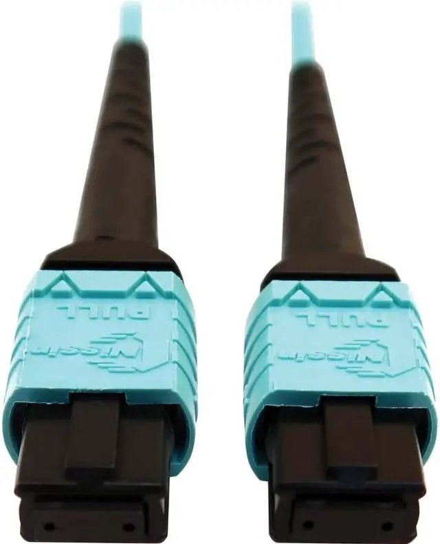 Alt view image 4 of 14 - Tripp Lite 10m 400G Multimode 50/125 OM4 Fiber Optic Cable, Aqua N846D10M24AAQ