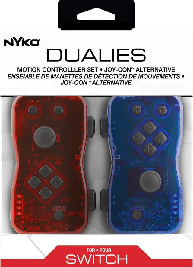 Alt view image 7 of 17 - Nyko Dualies ??? Pair of Motion Controllers with Included USB Type-C Charging Cable, Joy-Con Alternative for Nintendo Switch Red/Blue