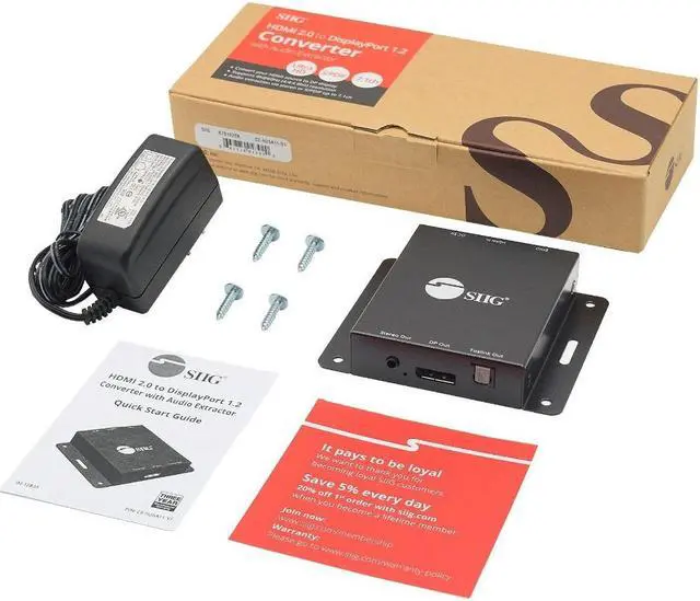 Alt view image 4 of 15 - SIIG HDMI 2.0 to DisplayPort 1.2 Converter with Audio Extractor CEH26A11S1