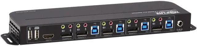 Alt view image 3 of 20 - TRIPP LITE B005-DPUA4 4-Port DisplayPort/USB KVM Switch - 4K 60 Hz, HDR, HDCP 2.2, IR, DP 1.4, USB Sharing