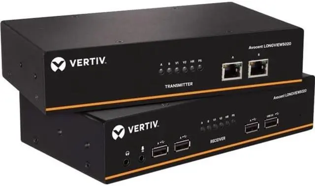 Alt view image 4 of 12 - Vertiv Avocent Dual Monitor, USB, Audio, CATx up to 100m / 330ft - LV5020P
