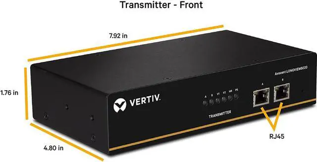 Alt view image 7 of 12 - Vertiv Avocent Dual Monitor, USB, Audio, CATx up to 100m / 330ft - LV5020P