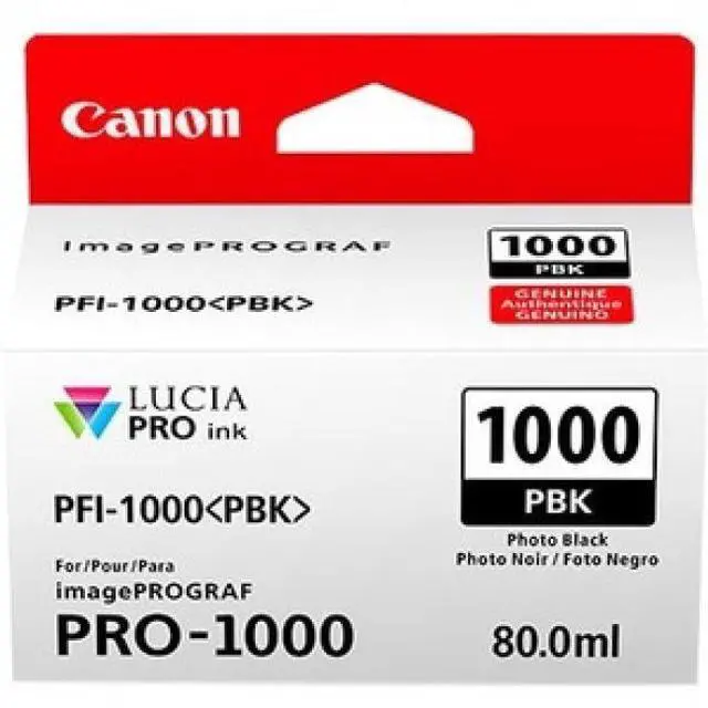Alt view image 3 of 11 - Canon PFI-1000 PBK Photo Black LUCIA PRO ink for imagePROGRAF PRO-1000 #0546C002