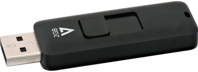 Alt view image 4 of 16 - V7 MEMORY VF22GAR-3N 2GB FLASH DRIVE USB 2.0 BLACK