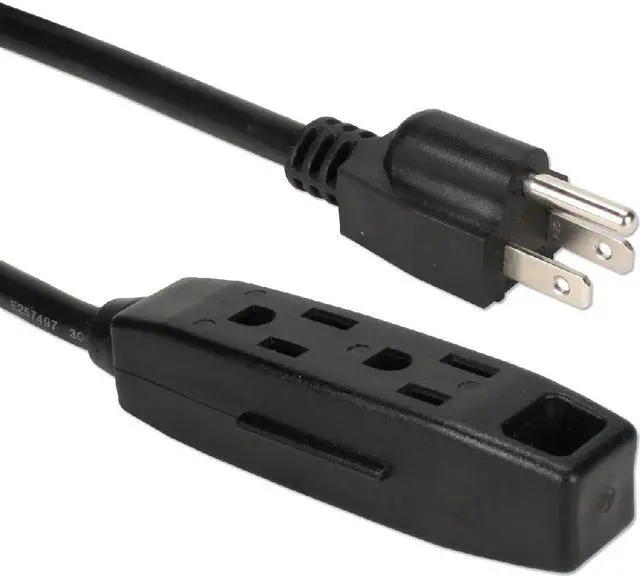 Alt view image 8 of 13 - QVS PC3PX-15 3 Outlets Power Strip 125V Input Voltage 15 ft. Cord Length