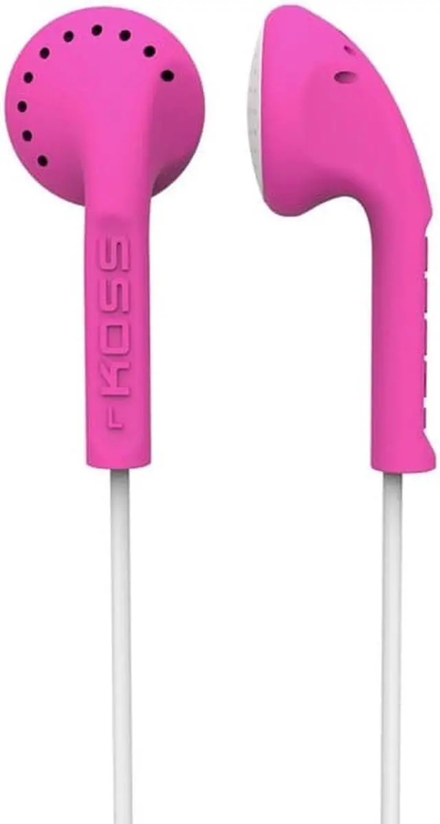 Alt view image 6 of 7 - Koss Ke10p Pink Stereo Earbuds Slim Contour Design Soft Rubber Body