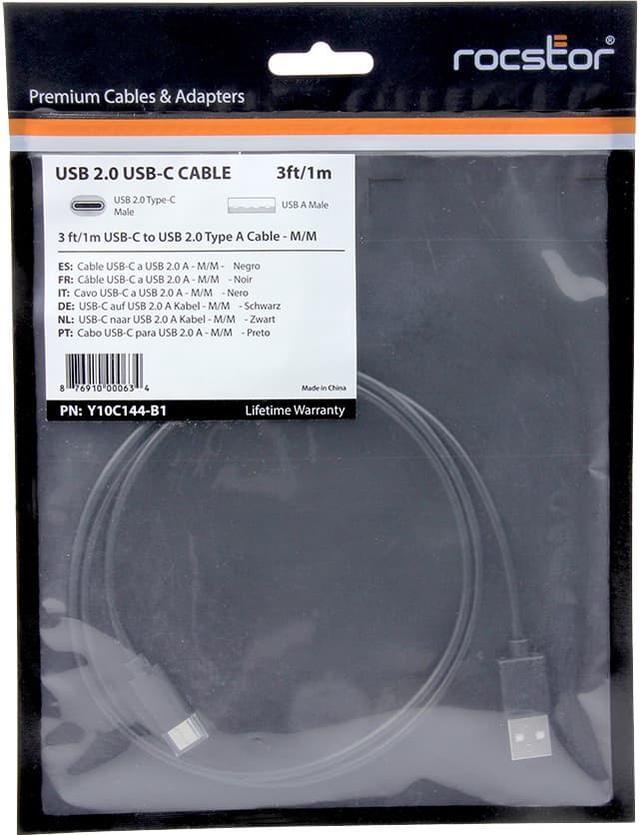 Alt view image 7 of 13 - Rocstor Y10C144-B1 Premium USB Data Transfer Cable