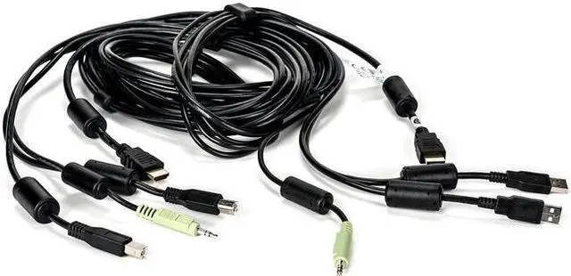 Alt view image 4 of 6 - Vertiv Avocent USB Keyboard and Mouse, HDMI and Audio Cable, 10 ft. for Vertiv Avocent SV and SC Series Switches