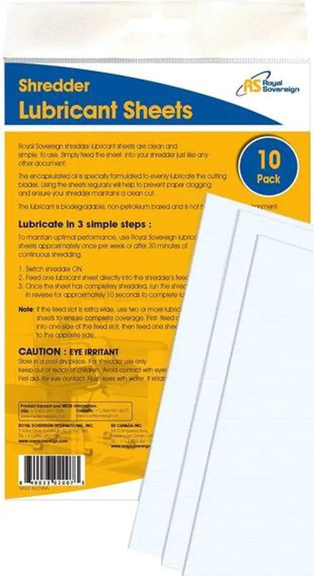 Alt view image 11 of 11 - Royal Sovereign RS-SLS Shredder Lubricant Sheets - 10 Pack