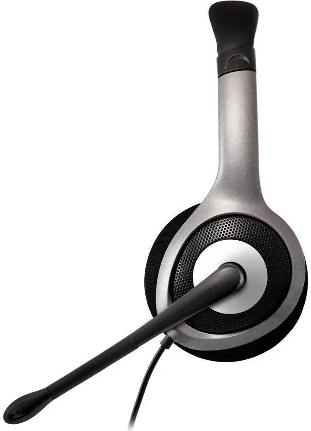 Alt view image 5 of 19 - V7 HU521 Deluxe USB Stereo Headphones with Microphone - Black & Grey