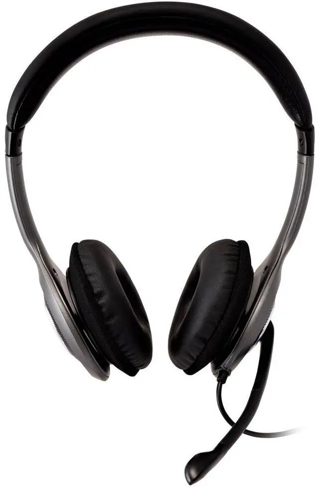 Alt view image 4 of 19 - V7 HU521 Deluxe USB Stereo Headphones with Microphone - Black & Grey