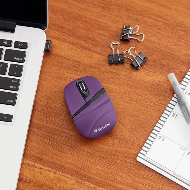 Alt view image 4 of 20 - Verbatim Wireless Mini Travel Mouse, Commuter Series - Purple