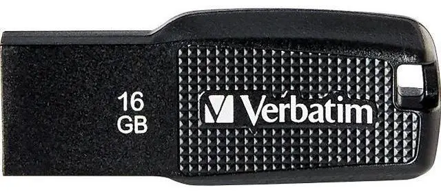 Alt view image 5 of 15 - Verbatim 16GB Ergo USB 2.0 Flash Drive - Black  70875