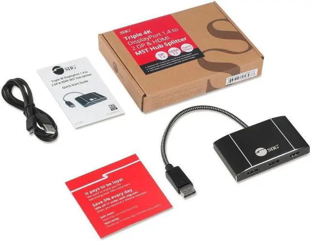 Alt view image 5 of 20 - Triple 4K Displayport 1.4 To 2 Dp & Hdmi Mst Hub Splitter