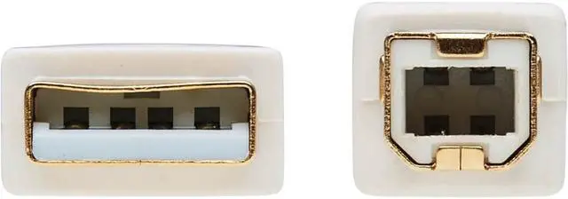 Alt view image 3 of 16 - Tripp Lite 6ft USB-A to USB-B Antibacterial Cable M/M USB 2.0 White U022AB006WH