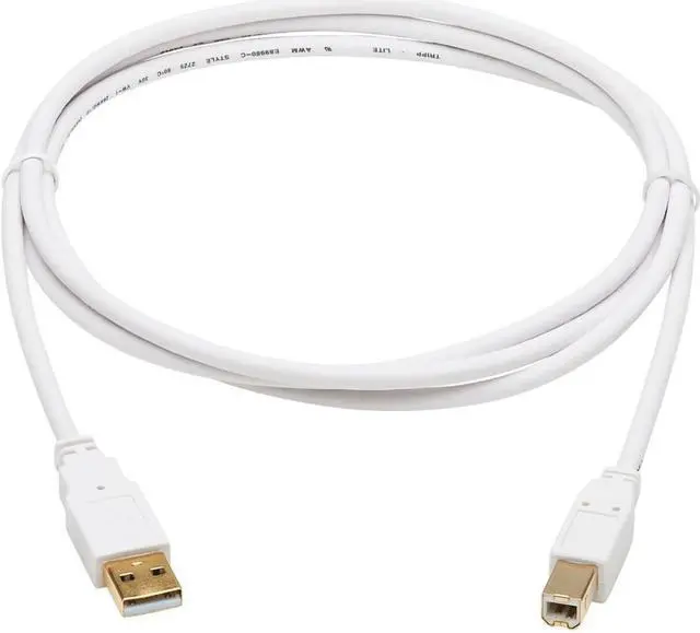 Alt view image 2 of 16 - Tripp Lite 6ft USB-A to USB-B Antibacterial Cable M/M USB 2.0 White U022AB006WH