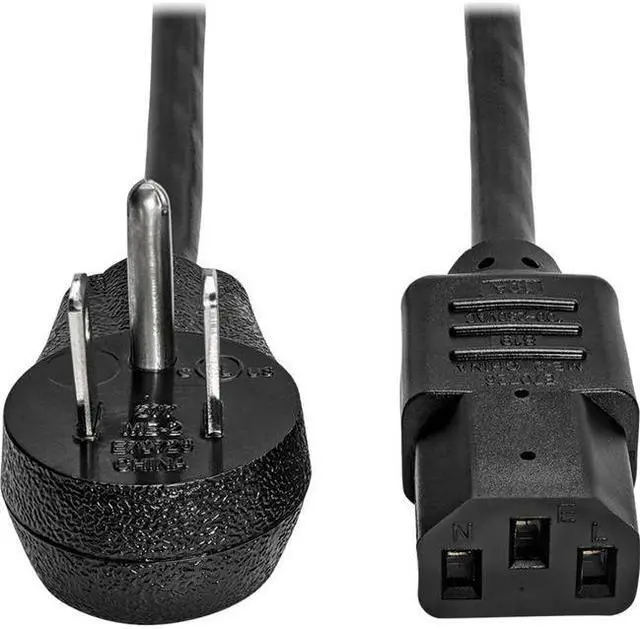 Alt view image 5 of 14 - Tripp Lite Model P006-006-15D 6 ft. Desktop Computer AC Power Cord, Right-Angle NEMA 5-15P to C13 - 10A, 125V, 18 AWG, 6 ft. Black