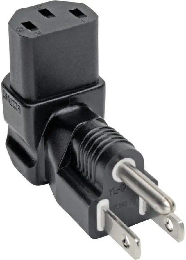 Alt view image 5 of 5 - Tripp Lite Down-Angled Nema 5-15P To C13 Power Cord Adapter - 10A 125V Black