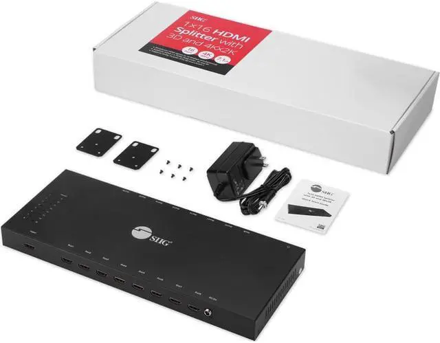 Alt view image 6 of 20 - siig 1x16 hdmi splitter  4k x 2k @30hz & 1080p, hdmi 1.4 deep color, 3d, plug & play, auto edid, 16port hdmi splitter 4k  ceh24q11s1