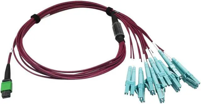 Alt view image 2 of 9 - Tripp Lite 1m 400G Multimode 50/125 OM4 Fiber Optic Cable Magenta N846D01M16EMG