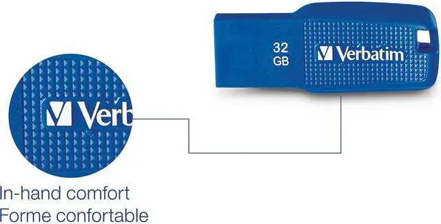 Alt view image 5 of 13 - VERBATIM CORPORATION 70878 VERBATIM 32GB ERGO USB 3.0 BLUE