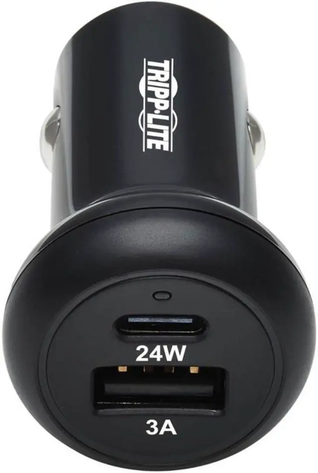 Alt view image 5 of 15 - TRIPP LITE U280-C02-24W-1B USB CAR CHARGER DUAL-PORT 24W CHARGING USB C USB-A QC 3.0 BLACK