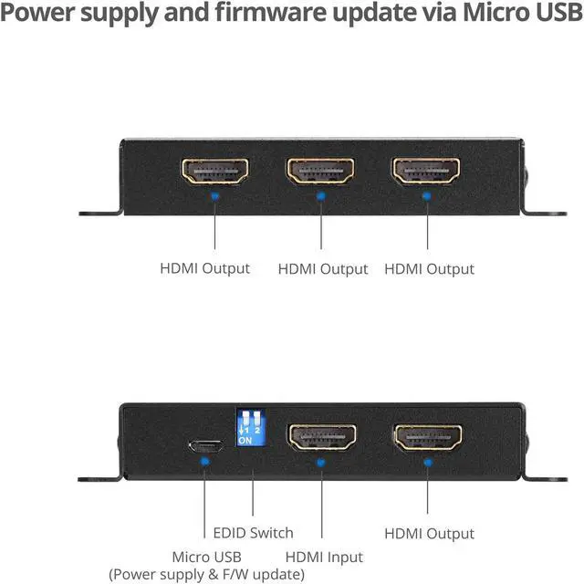 Alt view image 8 of 17 - SIIG CE-H23L11-S1 4 Port HDMI 2.0 HDR Mini Spli
