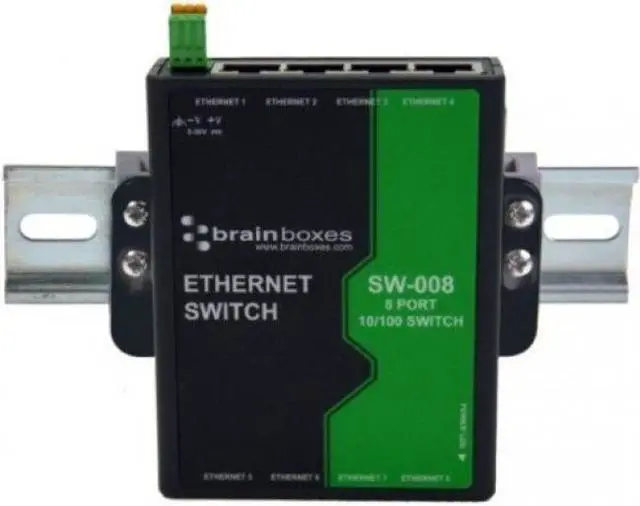 Alt view image 5 of 16 - Brainboxes 8 Port Unmanaged Ethernet Switch Wall Mountable SW008