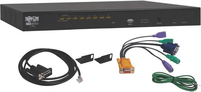 Alt view image 7 of 16 - Tripp Lite NetDirector 8-Port 1U Rack-Mount KVM Switch