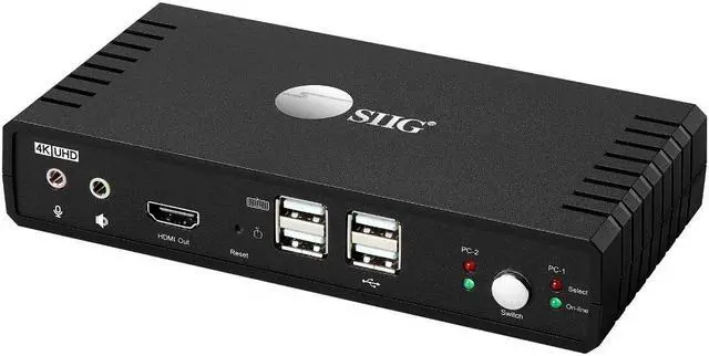 Alt view image 2 of 12 - SIIG AC CEKV0811S1 2Port HDMI20 Video Console KVM Switch with USB20