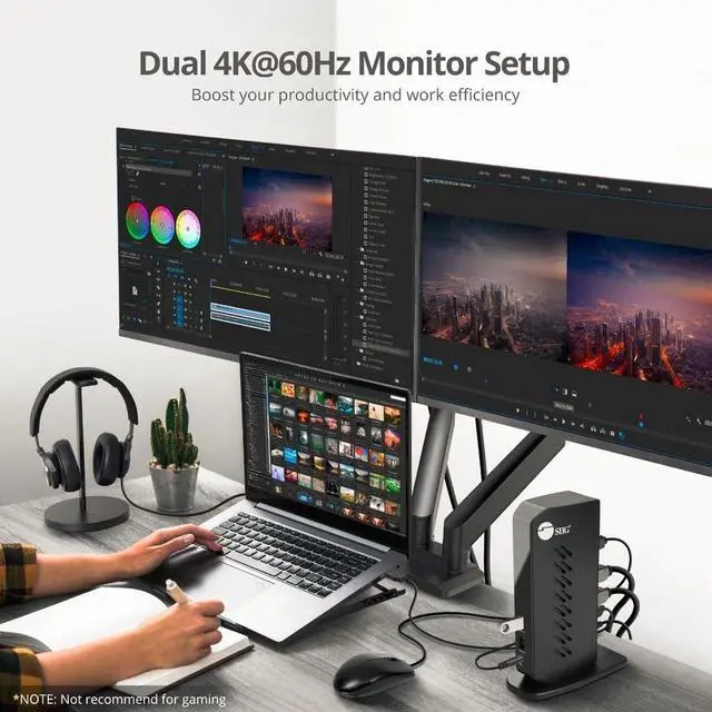 Alt view image 4 of 17 - SIIG AC JUDK0H11S1 Universal Hybrid Dual 4K Video Docking Station TypeC TB3