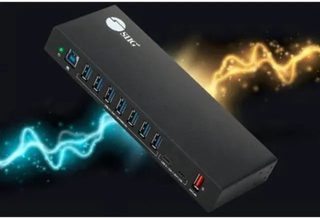 Alt view image 3 of 17 - SIIG AC IDUS0811S1 10PT Industrial USB Gen 1 Hub w Dual USBC  65W Charging