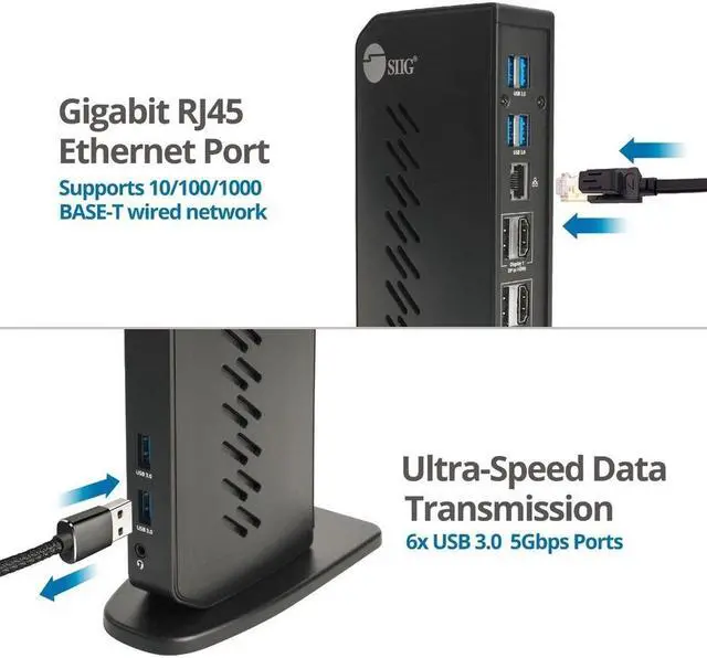 Alt view image 5 of 17 - SIIG AC JUDK0H11S1 Universal Hybrid Dual 4K Video Docking Station TypeC TB3