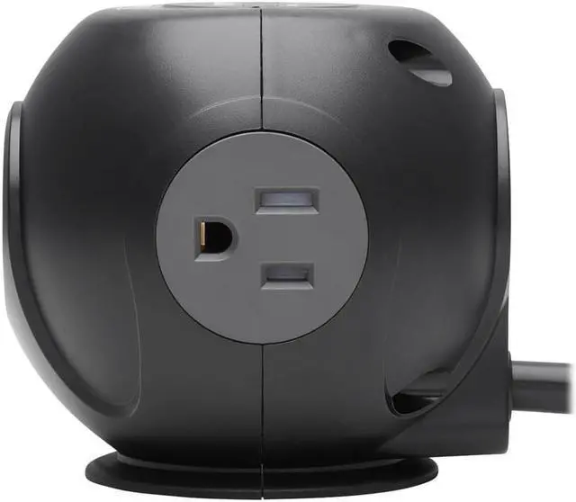 Alt view image 6 of 10 - Tripp Lite 3-Outlets 4 USB Spherical Surge Protector Black TLP36USB