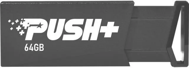 Alt view image 3 of 9 - Patriot Memory Push+ USB 3.2 Gen. 1 Flash Drive - 64 GB - USB 3.2 (Gen 1) - Black - 2 Year Warranty