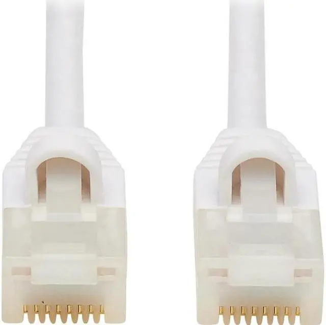 Main image of TRIPP LITE N261AB-S01-WH 1 ft. Cat 6A White Safe-IT Cat6a 10G-Certified Snagless Antibacterial Slim UTP Ethernet Cable (RJ45 M/M), White