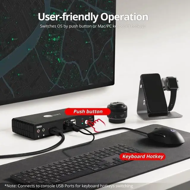 Alt view image 6 of 12 - SIIG AC CEKV0811S1 2Port HDMI20 Video Console KVM Switch with USB20