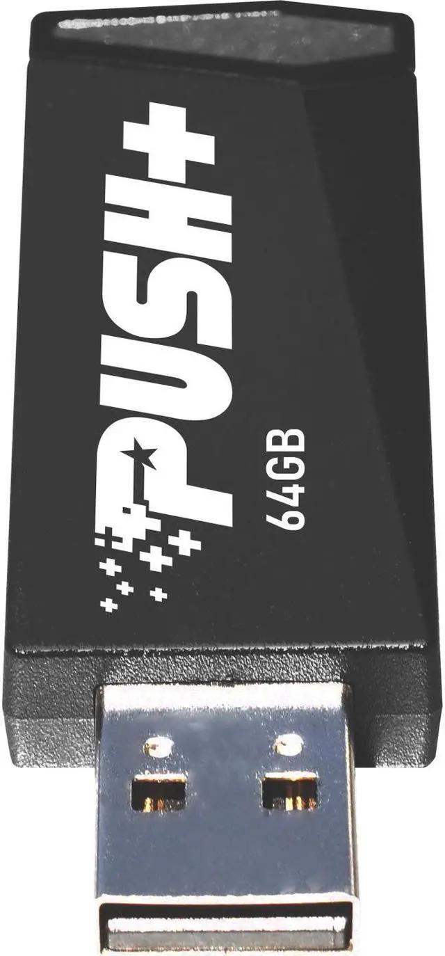 Alt view image 4 of 9 - Patriot Memory Push+ USB 3.2 Gen. 1 Flash Drive - 64 GB - USB 3.2 (Gen 1) - Black - 2 Year Warranty