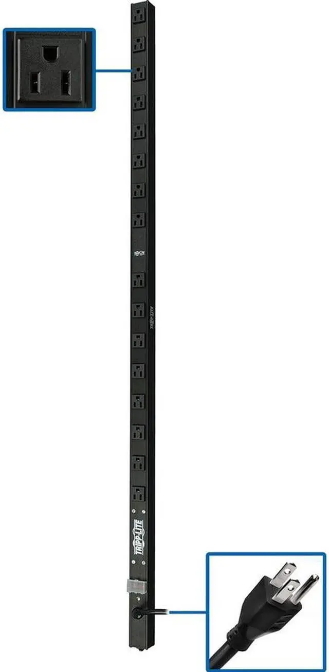 Alt view image 5 of 15 - Tripp Lite PDU Basic 120V 1.44kW 16 NEMA 5-15R 5-15P 0URM PDUV1548