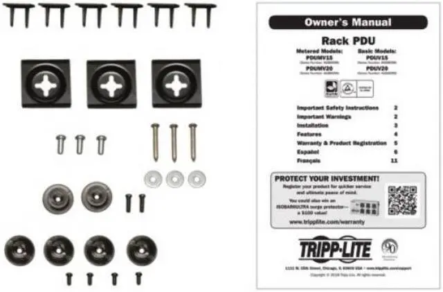Alt view image 3 of 15 - Tripp Lite PDU Basic 120V 1.44kW 16 NEMA 5-15R 5-15P 0URM PDUV1548