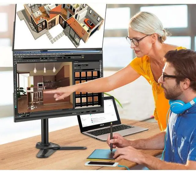 Alt view image 4 of 19 - Freestanding Adjusting Vertical Dual Monitor Steel Stand 17" to 32" - 75x75 100x100 VESA