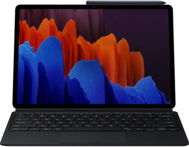 Alt view image 9 of 20 - Samsung Galaxy Tab S7+ Book Cover Keyboard - EF-DT970UBEGUJ Black