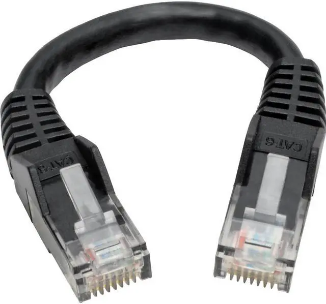 Alt view image 10 of 20 - Tripp Lite N201-06N-BK Premium Cat6 Gigabit Snagless Molded Utp Patch Cable, 24 Awg, 550 Mhz/1 Gbps (Rj45 M/M) , Black, 6 In. - Patch Cable - Rj-45 (M) To Rj-45 (M) - 5.9 In - Utp - Cat 6 - Ieee 802.