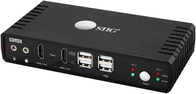 Alt view image 6 of 15 - SIIG 2 Port 4K HDMI 2.0 Dual-Head Console KVM Switch with USB 2.0 - Dual 4K Displays , Supports Display Auto Scan